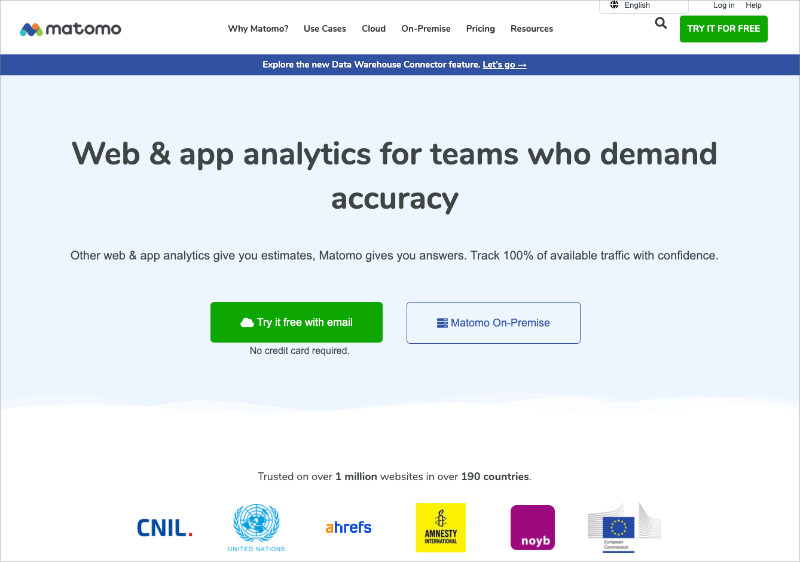 Matomo gives you complete control over your analytics data